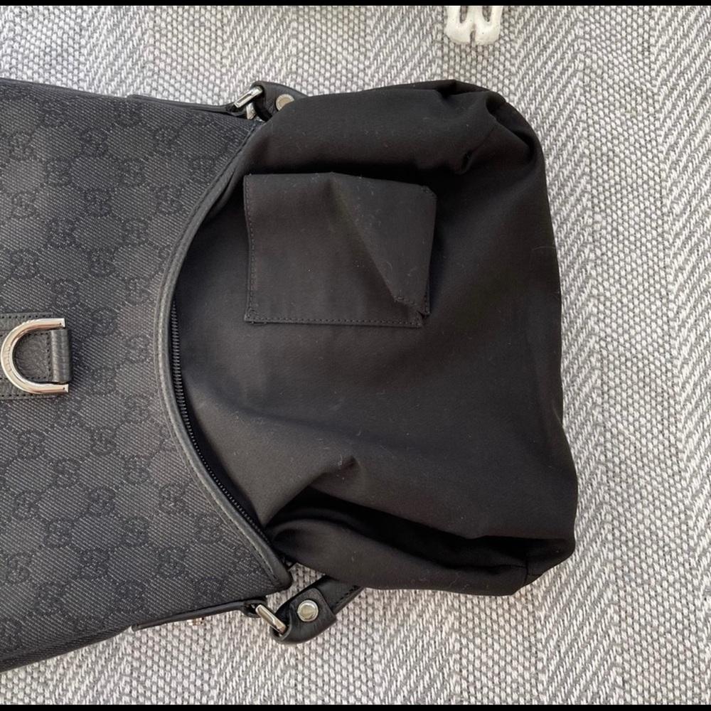 ✨ Authentic Gucci Abby Black Denim GG Monogram Shoulder Bag - Picture 9 of 16